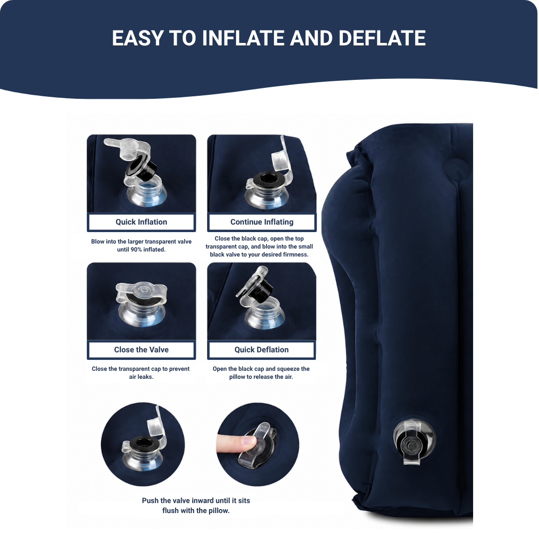 Almohada de viaje inflable para un descanso cómodo